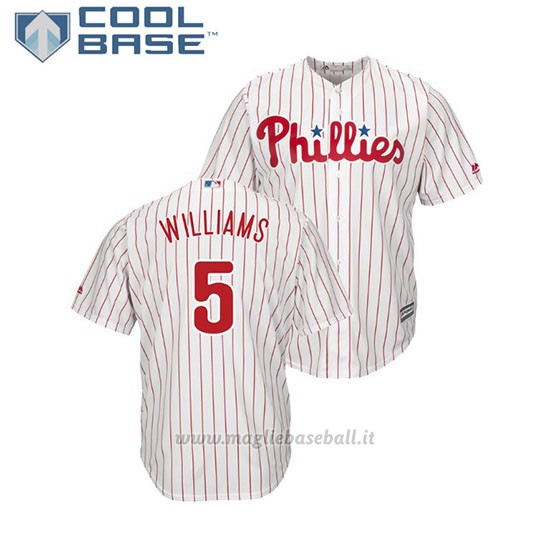 Maglia Baseball Uomo Philadelphia Phillies Nick Williams Cool Base Majestic 1ªBianco